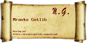 Mravko Gotlib névjegykártya